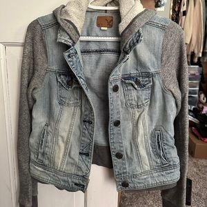 American Eagle hooded jean jacket